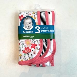 NEW Gerber 3 Pack Burp Cloths